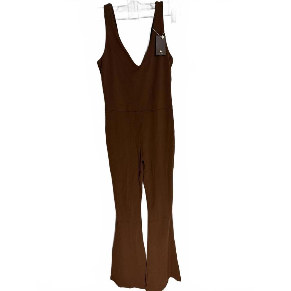 Inlyric Brown Sleeveless V-Neck Catsuit Size XS